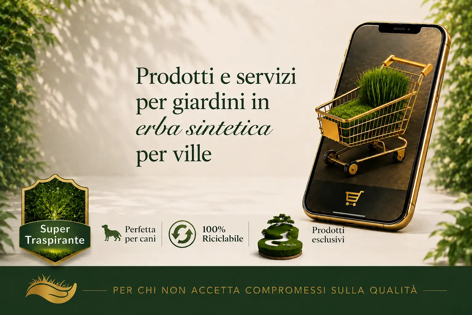Shop online Posa Green Design con prodotti e servizi per giardini in erba sintetica, accessibile da smartphone.